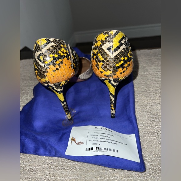 Size 41 - Aquazzura Multicoloured Snake Print Leather Pumps - Picture 7 of 16